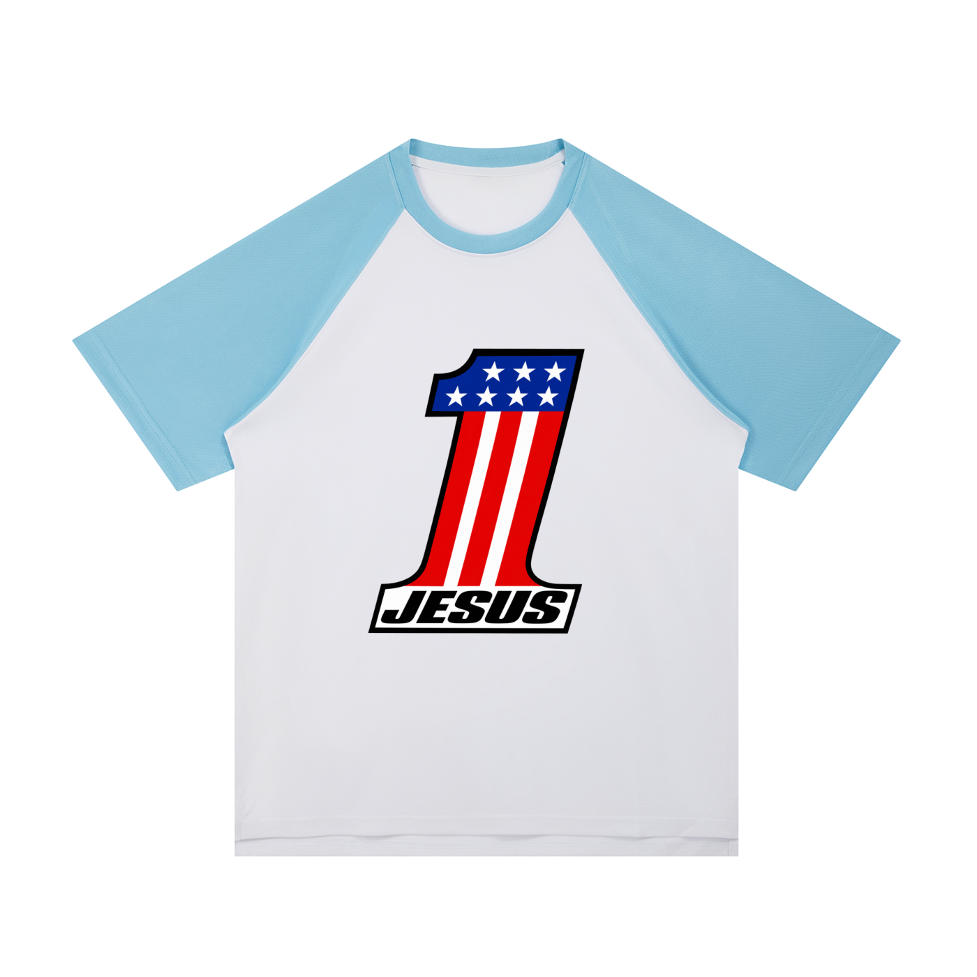 " JESUS 1 " Raglan Sleeve Mesh T-Shirt