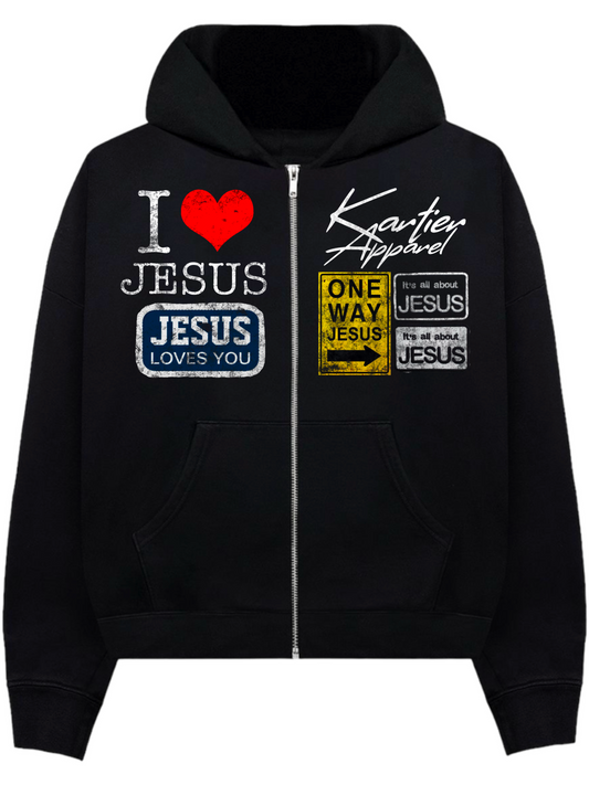 Jesus Patches heavy blend zip hoodie