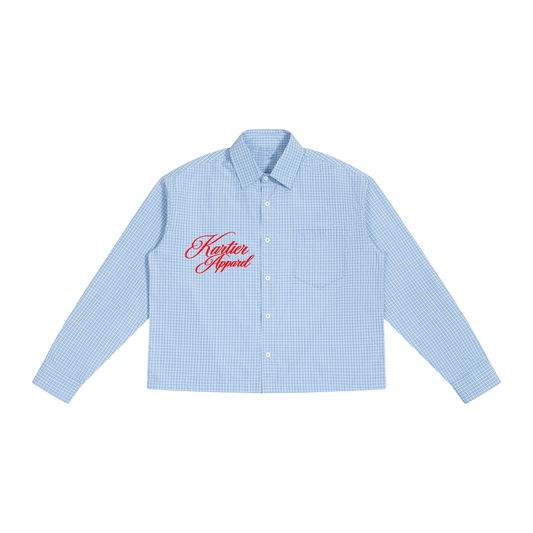 KARTIER Unisex Boxy Plaid Long Sleeve Shirt